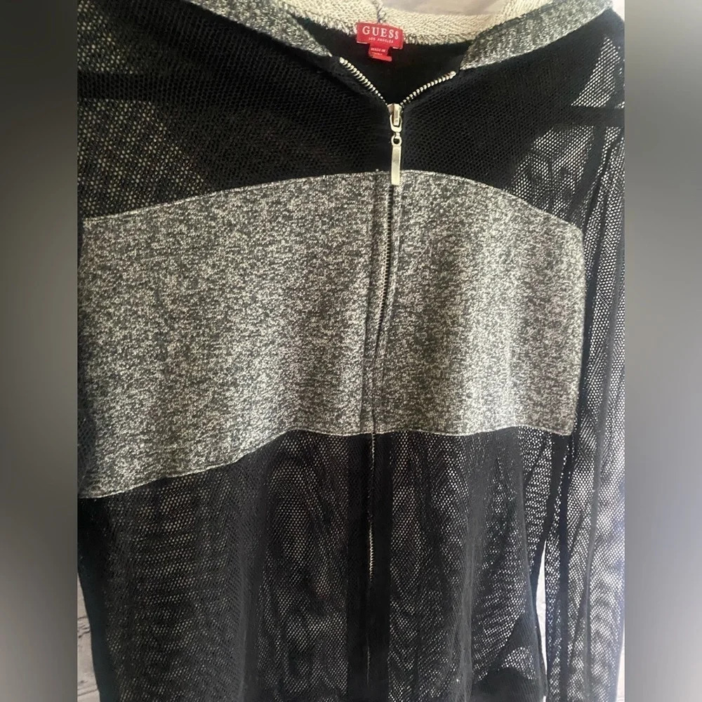 5/$20 Guess Los Angeles Women’s Mesh‎ Zip Up Hoodie Medium - Picture 7 of 7